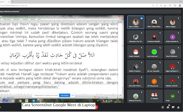 Cara Screenshot Google Meet di Laptop