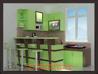 Harga Kitchen  Set  Kitchen  Set  Dengan Nuansa Hijau Muda 