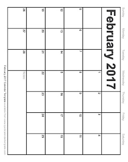 Free Printable Calendar February 2017