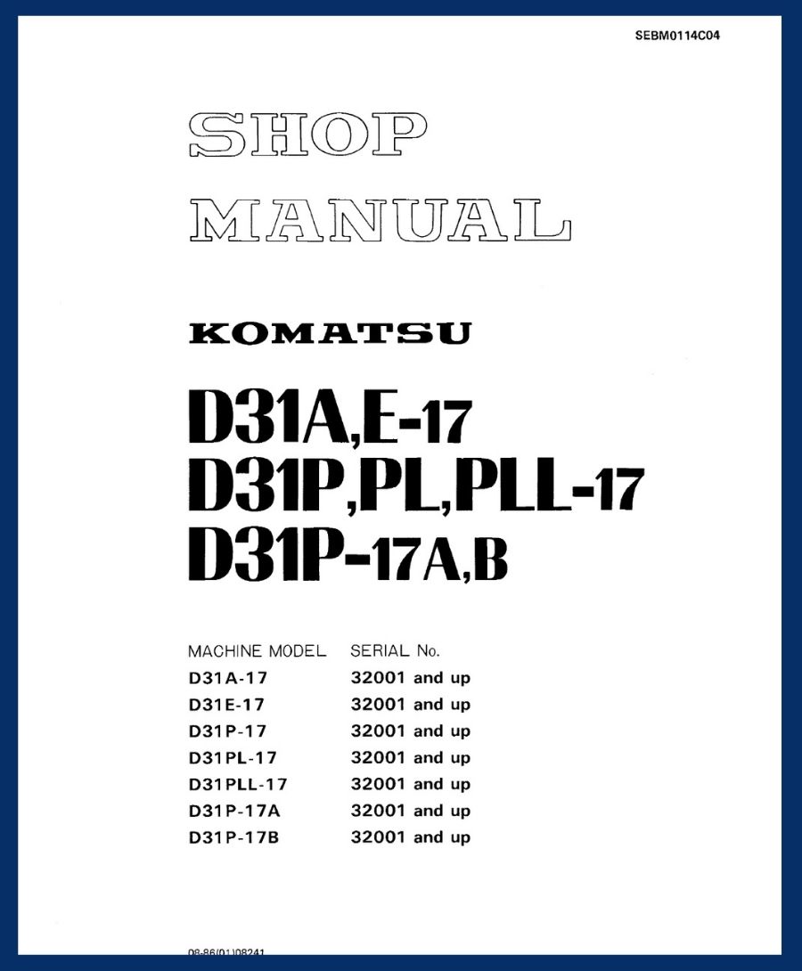 Shop Manual d31p-17 d31e-13 d31a-17 d31pl-17