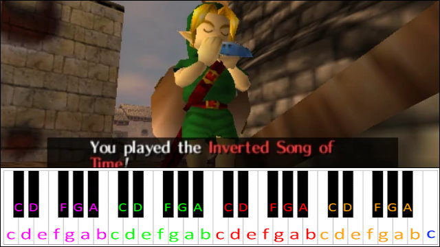 Song of Time (Ocarina of Time) Hard Version Piano / Keyboard Easy Letter Notes for Beginners