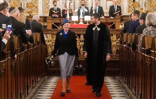 Danish Queen Margrethe attended a celebratory service at the Copenhagen Synagogue
