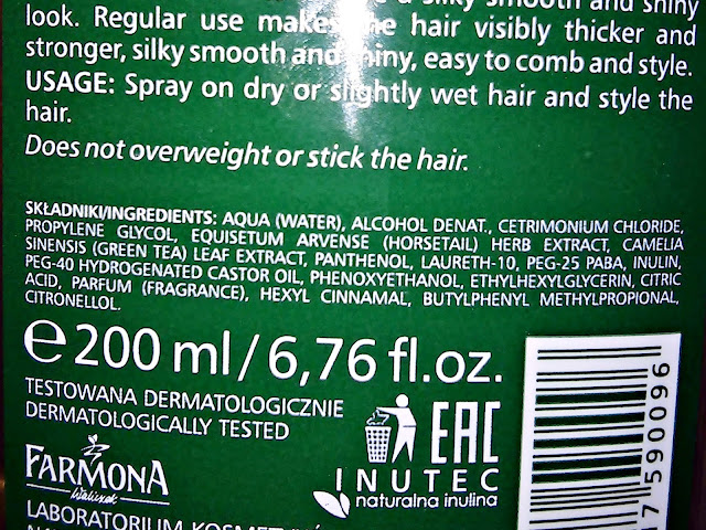 Farmona, Radical - Mgiełka wzmacniająca do włosów zniszczonych i wypadających, skład