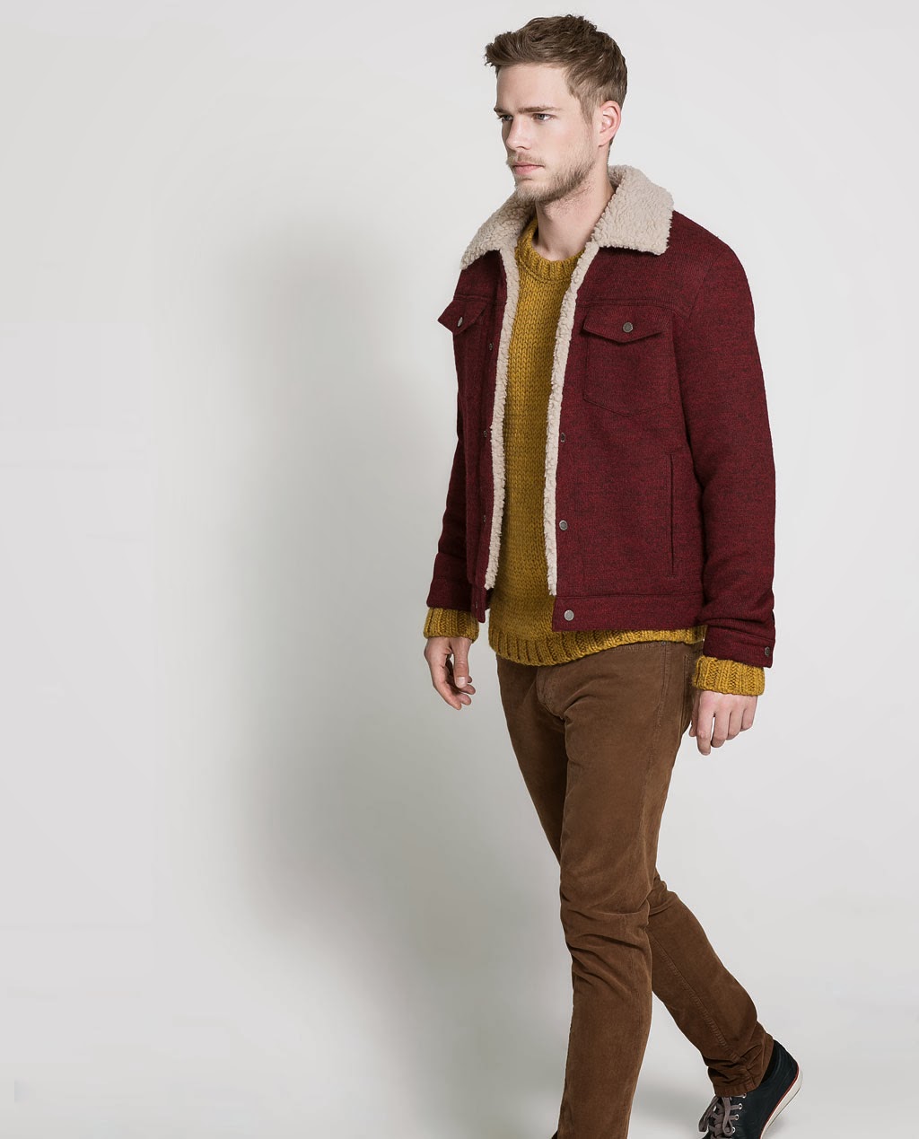 6 Moda Zara  jackets  2014 for men FLEECE JACKET 