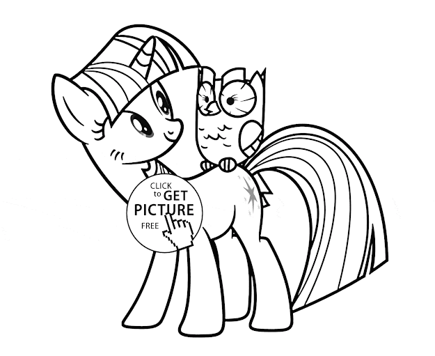 My Little Pony  Twilight Sparkle And Owl Coloring Page For Kids For Girls  Coloring