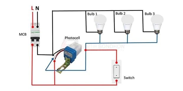 Photocell sensor wiring