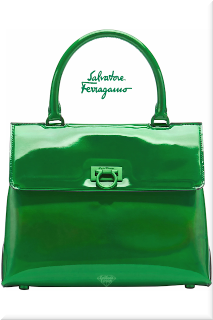 ♦Salvatore Ferragamo green Trifolio calf leather top handle bag #salvatoreferragamo #bags #green #brilliantluxury