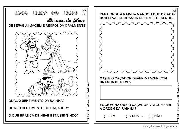 Caderno de Atividades Branca de Neve  Projeto Contos de Fada