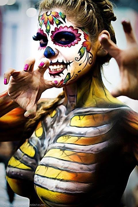Tiger Joker Skeleton Face Tattoo Designs, Designs of Skeleton Tiger Face Tattoos, Joker Faced Skeleton Tattoo for Women, Christmas Tattoos,