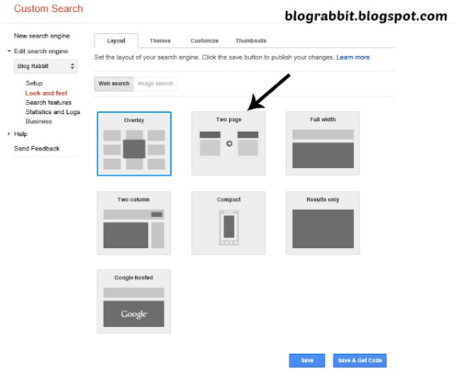 Google Custom Search Layout