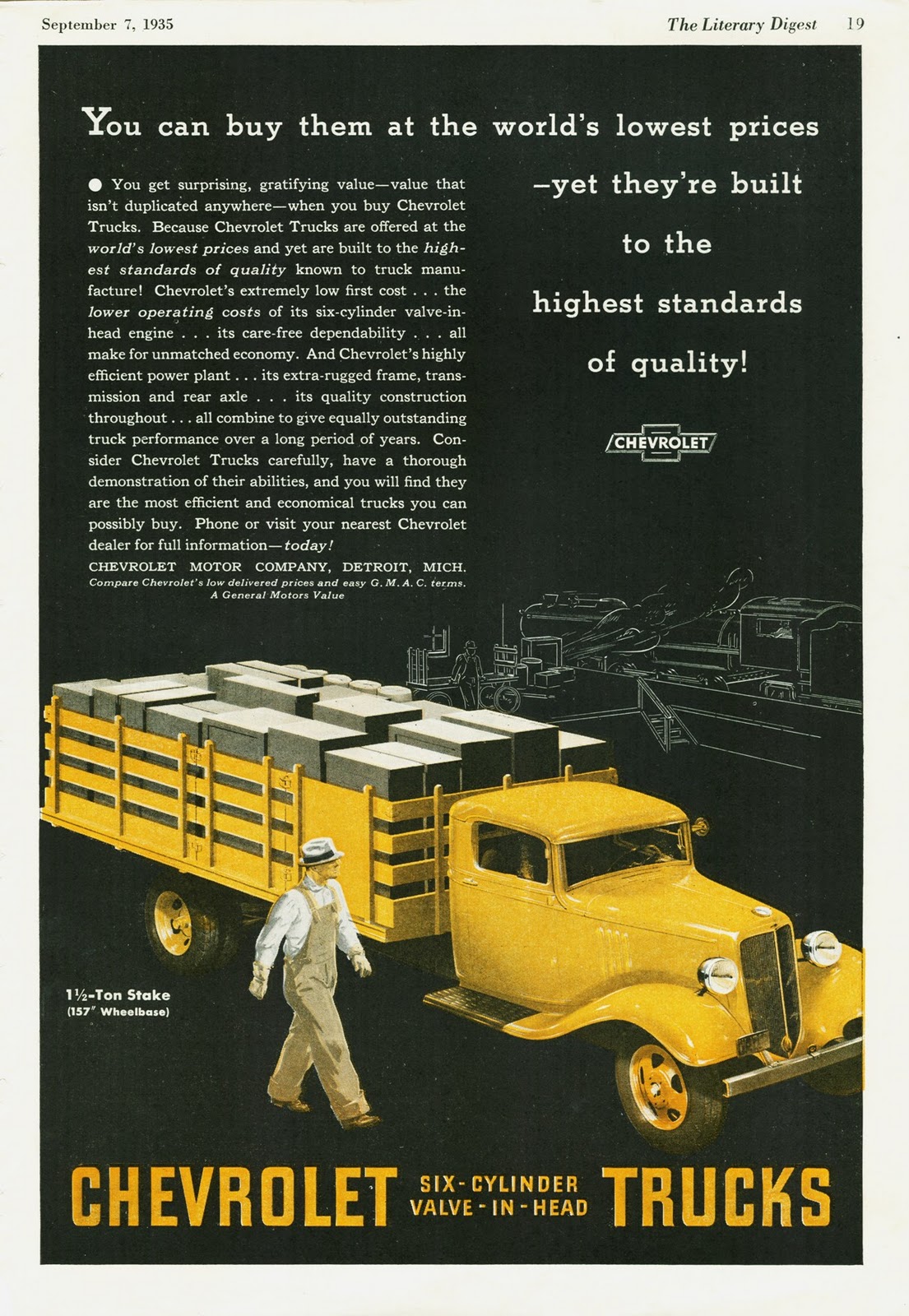 transpress nz  1935 Chevrolet truck advert