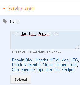 Cara membuat label atau kategori di blog