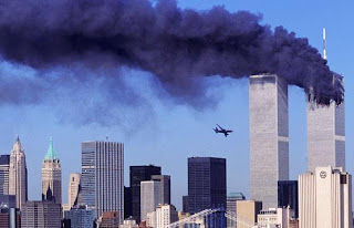 The South Tower at The World Trade Center, a split second before it was hit by a hijacked airliner