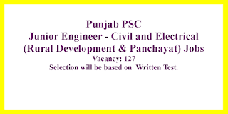 Junior Engineer - Civil and Electrical (Rural Development & Panchayat) Jobs in Punjab PSC