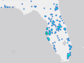 Heat Map of Fatal Accidents in Florida Reported by FARS