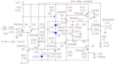 OCL 70 Waat Amplifier Schematic Circuit with Explanation-
