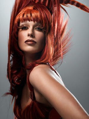 brunette hair with red highlights. house red highlights