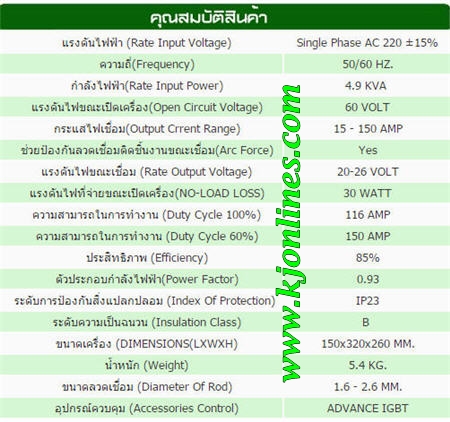 ตู้เชื่อมไฟฟ้า LONGWELL MMA 150 HDPE ECO