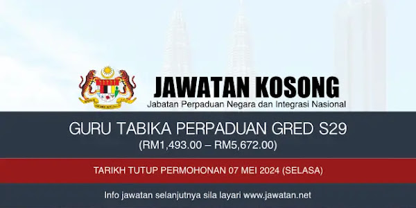 Jawatan Kosong Guru Tabika Perpaduan Gred S29