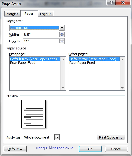 Pengaturan Kertas Pada Microsoft Word  Bangiz