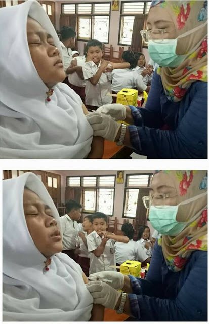 15 Foto Ekspresi Anak Sekolah Disuntik Imunisasi Ini Lucunya Bikin Gemes