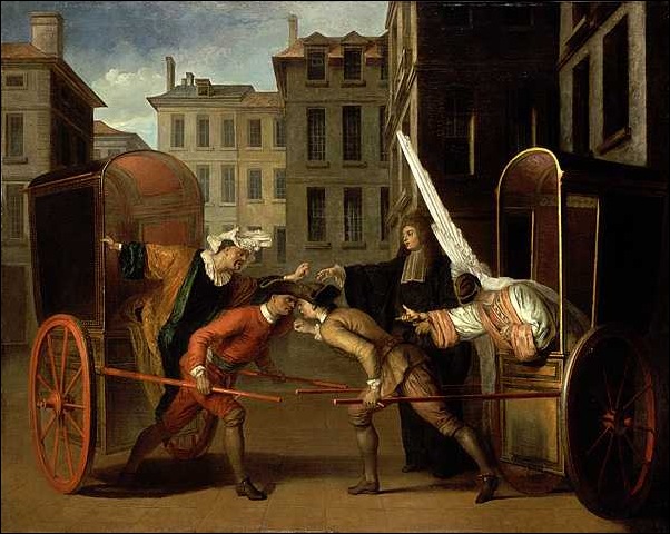 Claude gillot, les deux carrosses,1707