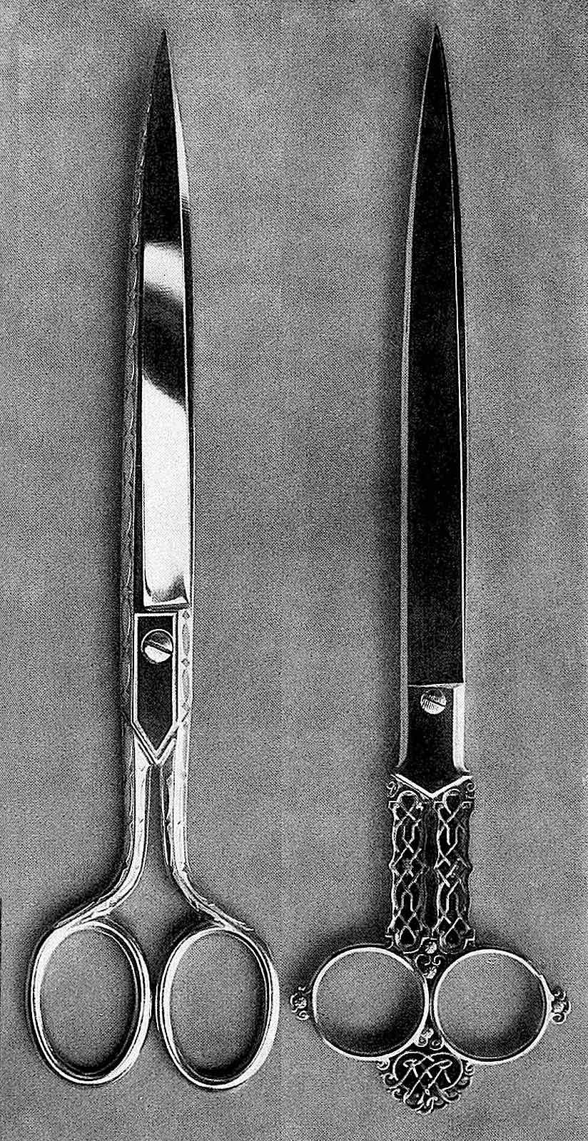 a photograph of 1920 steel scissors from Germany