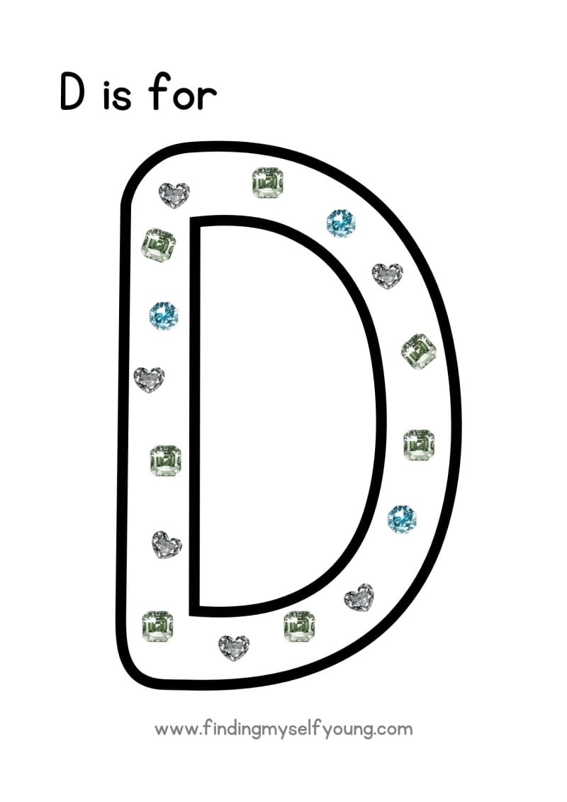D is for diamantes craft.