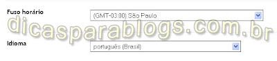 configurar idioma, data, hora no blogspot