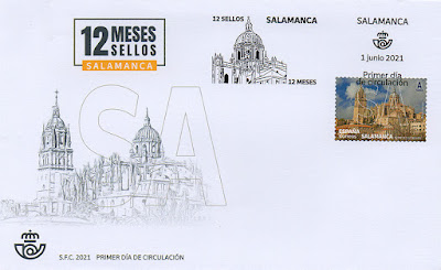sello, sobre, filatelia, Salamanca, 12 meses, 12 provincias, 12 sellos