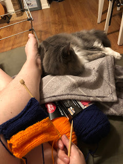 Picture of partially created scarf with Melvin