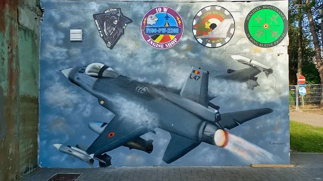 graffiti mural at the military base in Kleine-Brogel