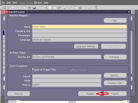 RUN Oracle concurrent request from back end