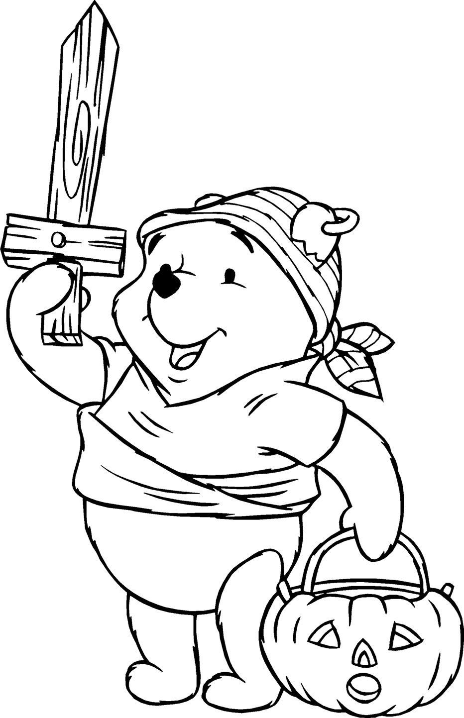 pooh halloween coloring pages