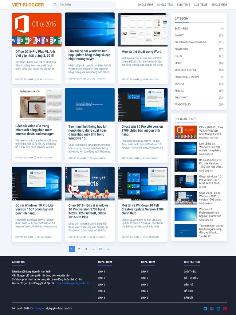 Template blogspot tin tức chia sẻ thủ thuật máy tính, phần mềm