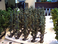 First batch of pine trees ready for my layout