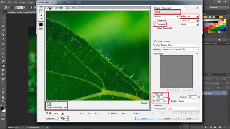 How to compress image using Photoshop without losing image quality