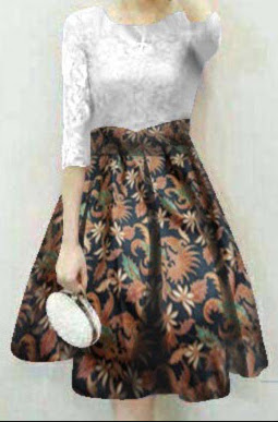 Dress batik pesta elegan modern