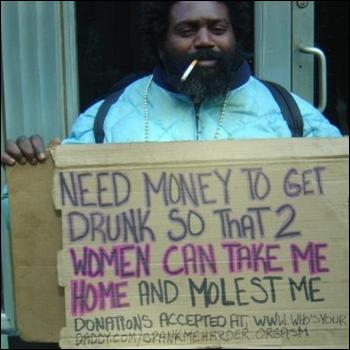 funny homeless signs