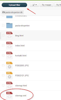 upload sitemap (xml) på one.com