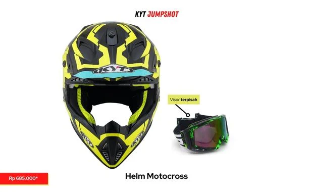 visor helm motocross terpisah