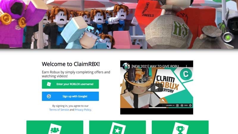 ClaimRBX Roblox official website