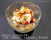 Crumble over an Anzac biscuit, then spoon over the salted caramel sauce. (anzac biscuit sundae )