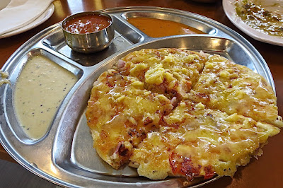 Raj, cheese tomato uttapam