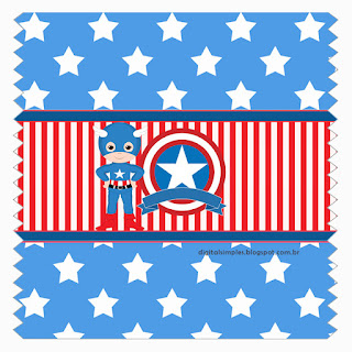 Captain America Baby: Free Printable Candy Bar Labels.