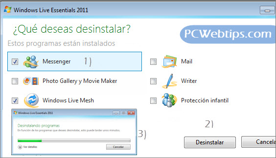 como eliminar messenger 2011 