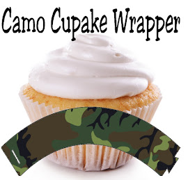 Add these printable cupcake wrappers to your party décor for a great way to spice up homemade or store bought cupcakes.  These camo cupcake wrappers are perfect for a Father's day party, a hunting party, an army party, a Nerf party, or just for a fun afternoon.