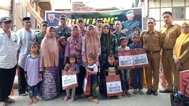 Launching Rehab RTLH Tahap II Kodim 1415 Berbagi Bingkisan Kepada anak Yatim