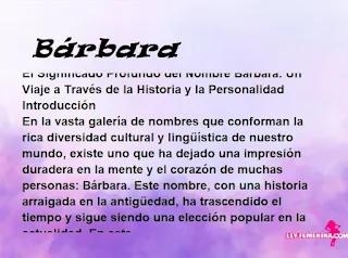 significado del nombre Bárbara