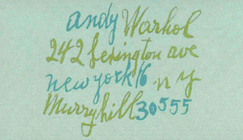 Famous Business Cards - Andy Warhol